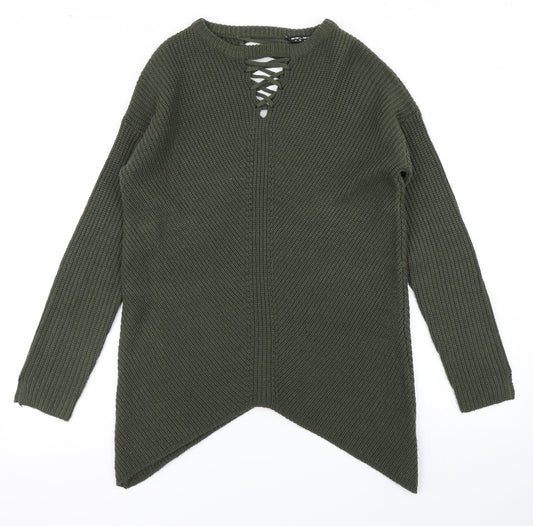 Select Womens Green  Knit Pullover Jumper Size 10