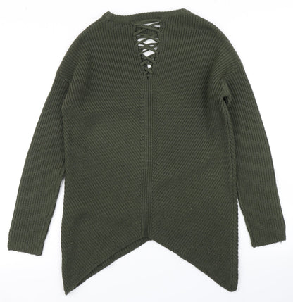 Select Womens Green  Knit Pullover Jumper Size 10