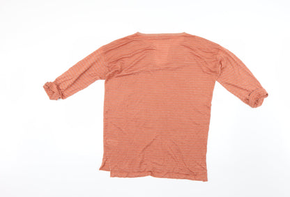 Next Womens Orange Striped  Pullover Jumper Size 16