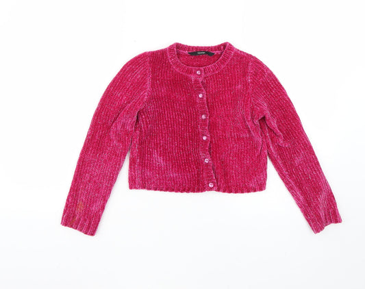 Girls Pink   Cardigan Jumper Size 8-9 Years