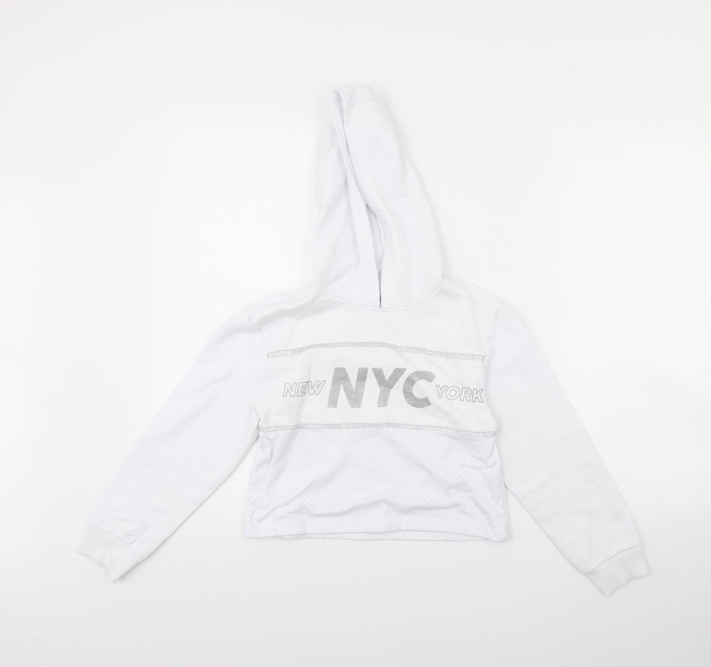 Primark Girls White   Pullover Hoodie Size 9 Years