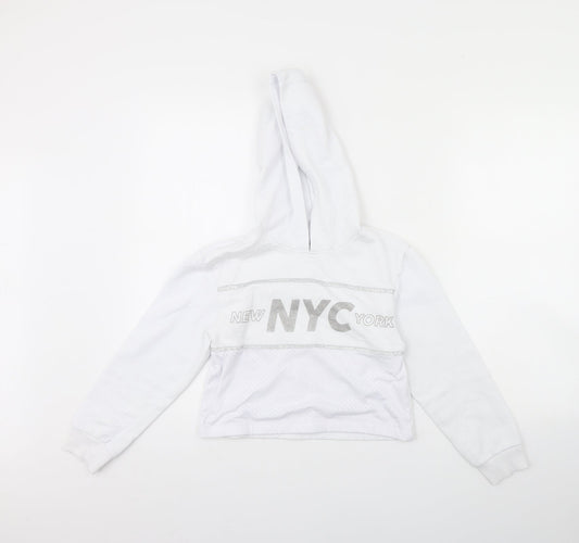 Primark Girls White   Pullover Hoodie Size 9 Years