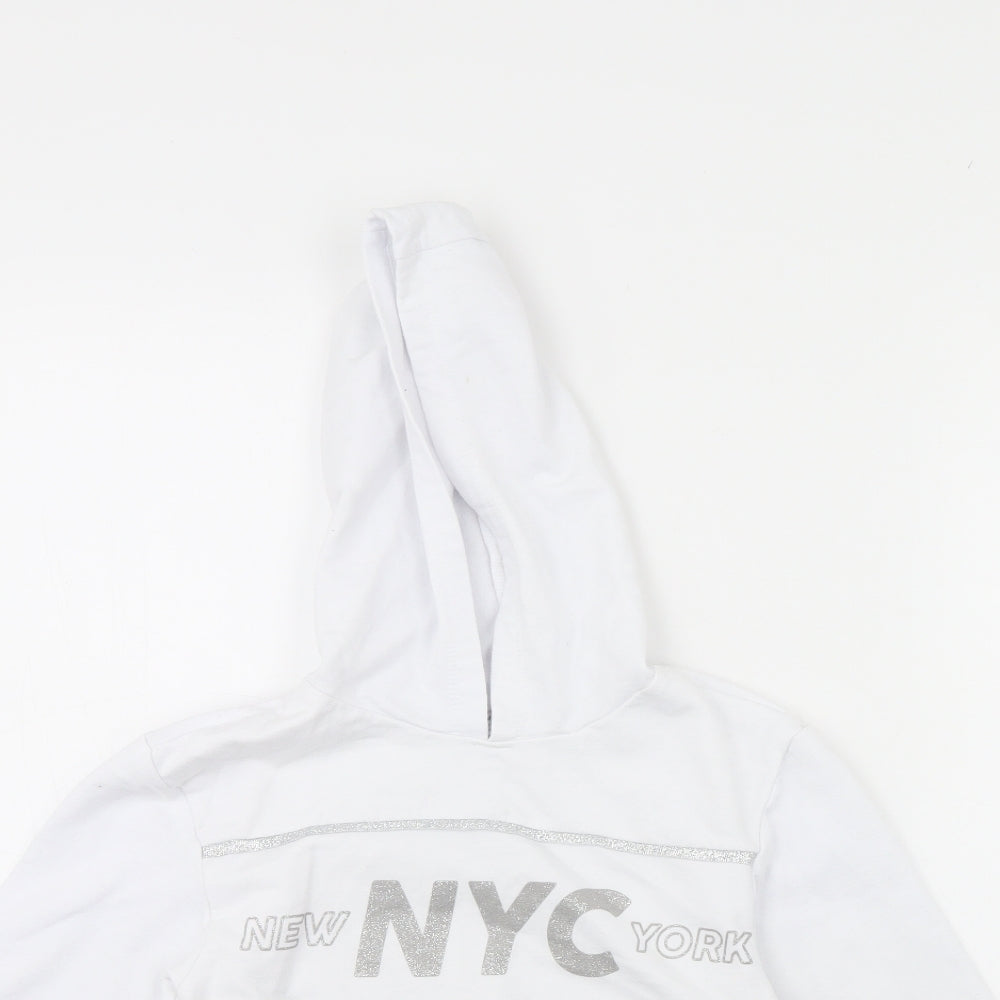 Primark Girls White   Pullover Hoodie Size 9 Years