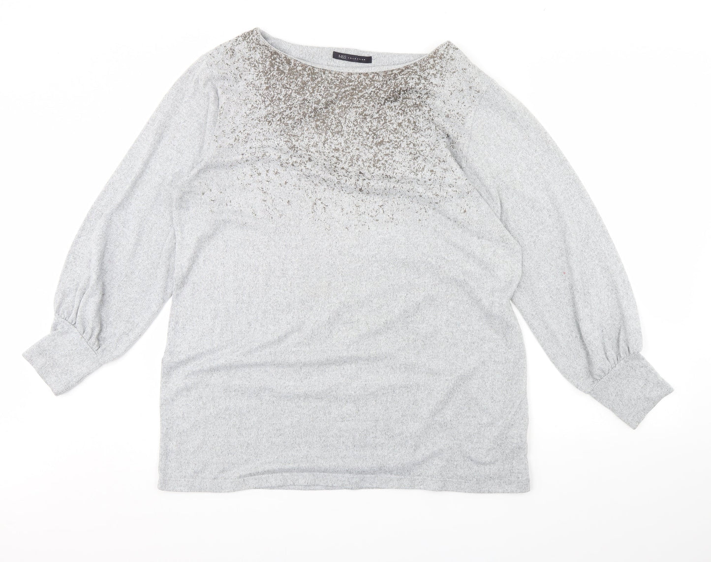 M&S Womens Grey   Pullover Jumper Size 16