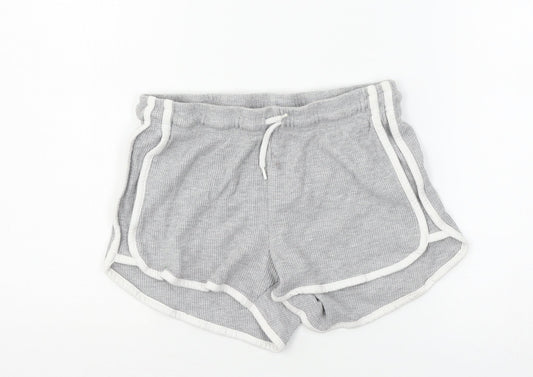 Primark Womens Grey Striped Jersey Sweat Shorts Size 6