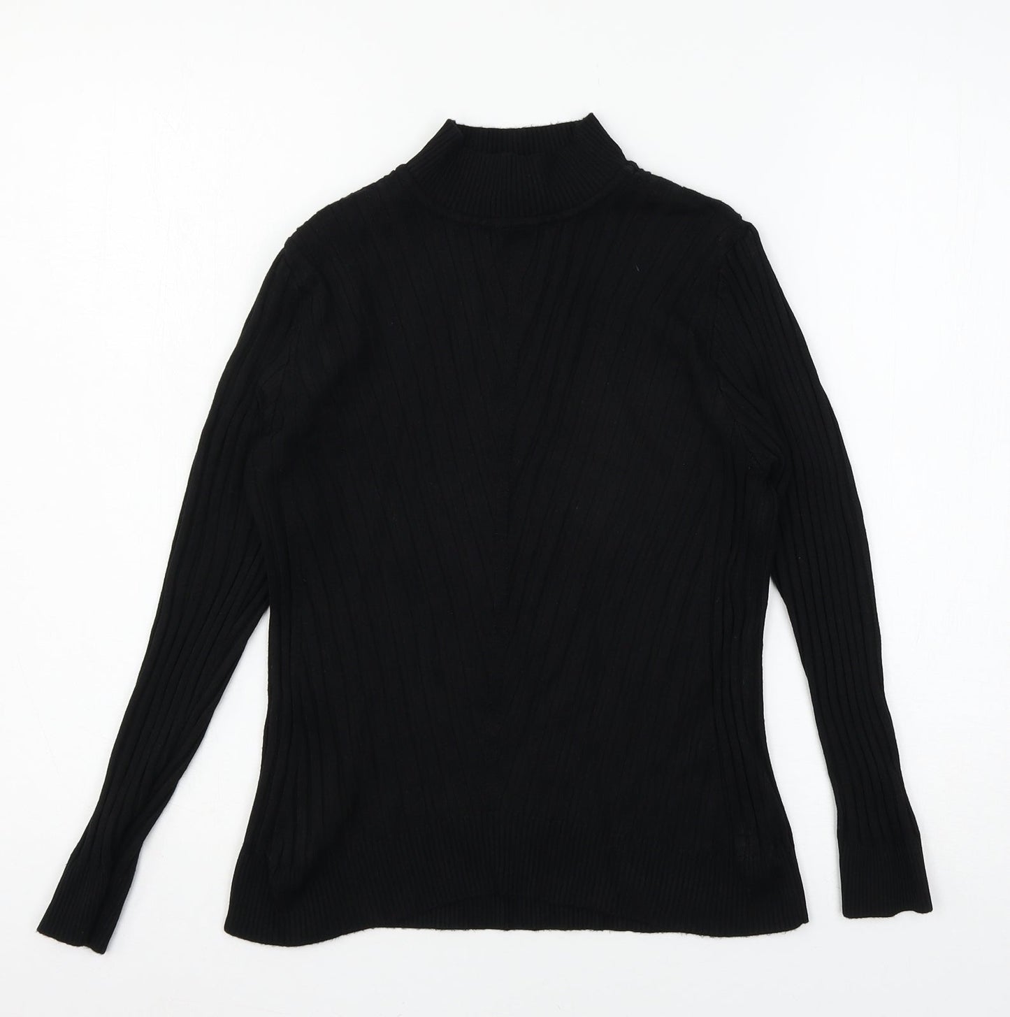 Peacocks Womens Black  Knit Pullover Jumper Size 10