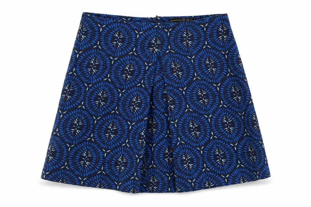 Atmosphere Womens Blue Geometric  Flare Skirt Size 8