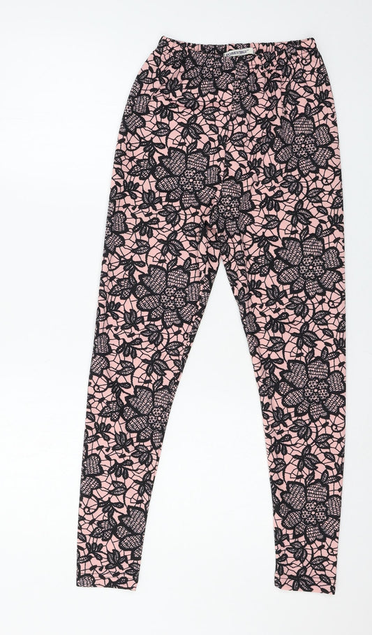 forestblu Womens Pink Floral Jersey Capri Leggings Size XS L25 in