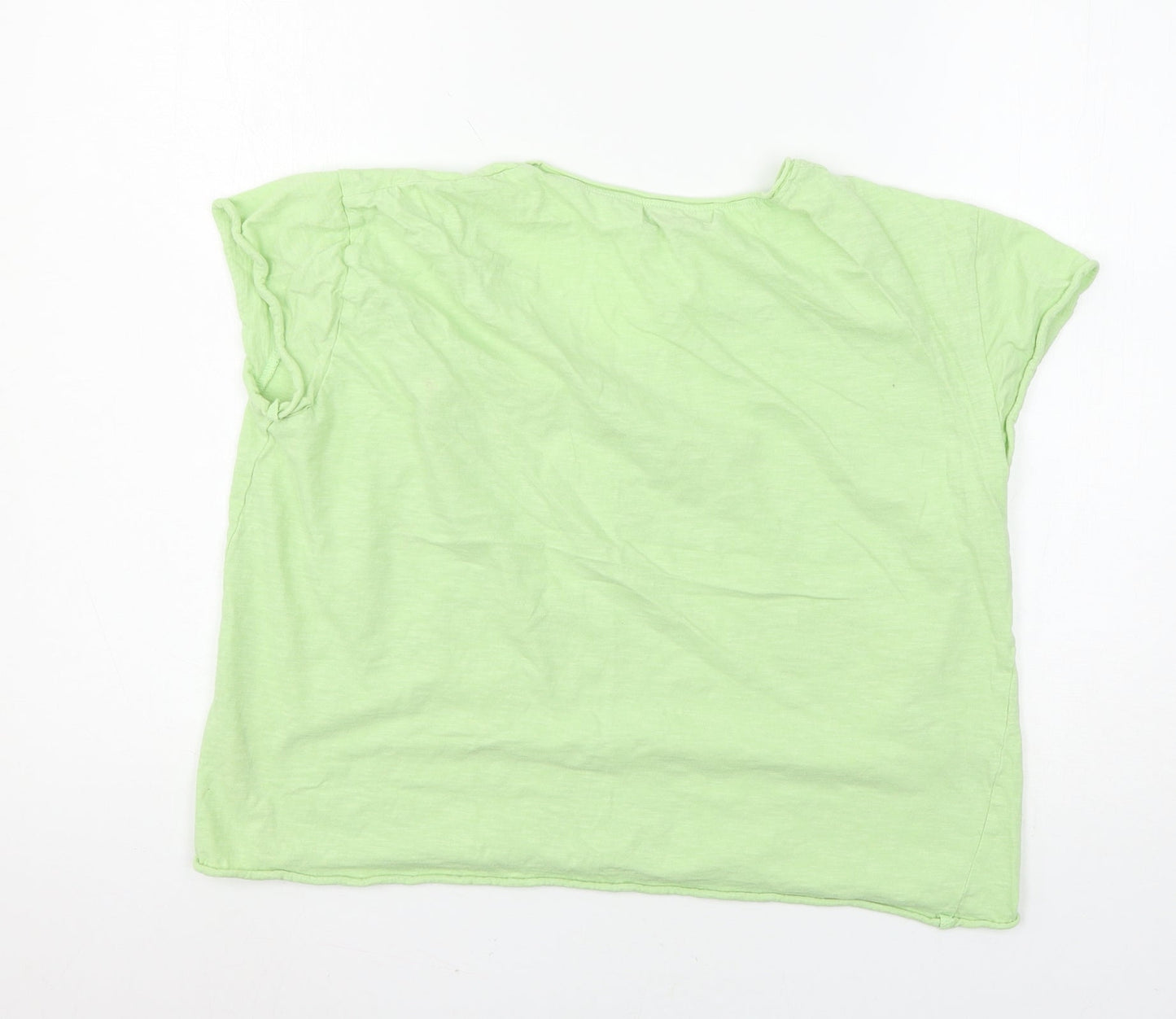 Pull&Bear Womens Green  Jersey Basic T-Shirt Size L