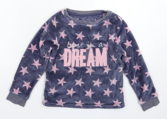 Matalan Girls Multicoloured Geometric Fleece Top Pyjama Top Size 6 Years