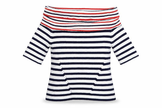 Oasis Womens White Striped Knit Pullover Jumper Size M