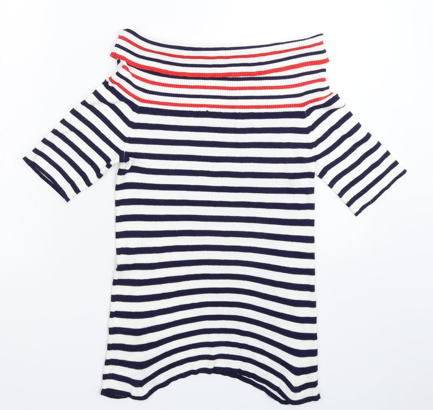 Oasis Womens White Striped Knit Pullover Jumper Size M