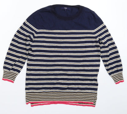 Next Womens Multicoloured Striped Knit Pullover Jumper Size 12