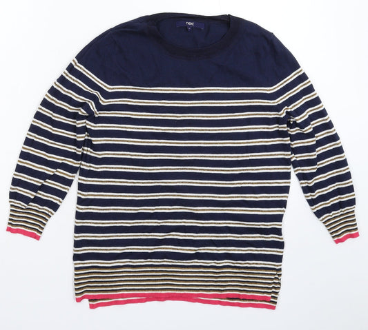 NEXT Womens Multicoloured Striped Knit Pullover Jumper Size 12