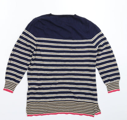 Next Womens Multicoloured Striped Knit Pullover Jumper Size 12