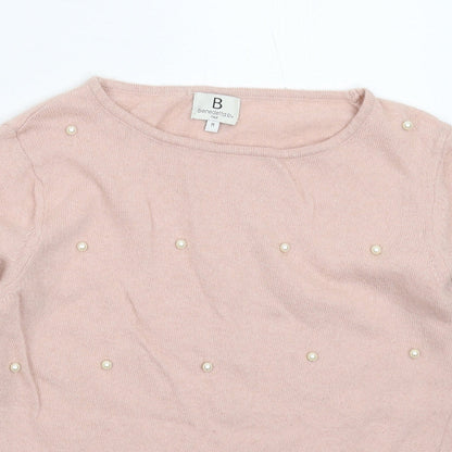 Benedetta B Womens Beige  Knit Pullover Jumper Size M