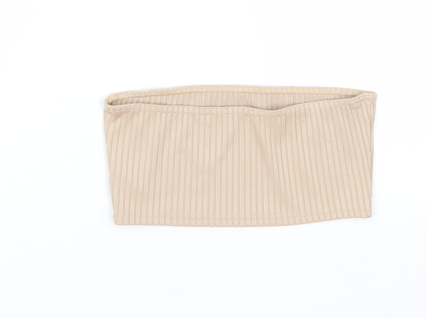Missguided Womens Beige   Cropped T-Shirt Size 8