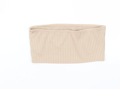 Missguided Womens Beige   Cropped T-Shirt Size 8