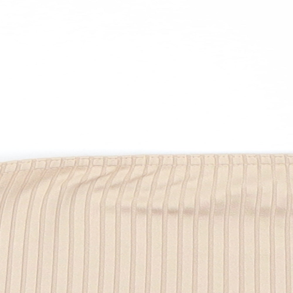 Missguided Womens Beige   Cropped T-Shirt Size 8