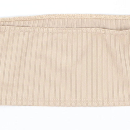 Missguided Womens Beige   Cropped T-Shirt Size 8