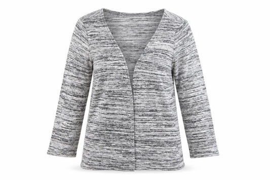 Boohoo Womens Grey Striped  Cardigan Jumper Size 8