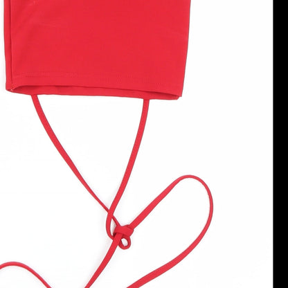 Preloved PRETTYLITTLETHING Womens Red   Cropped Tank Size 6 - Label