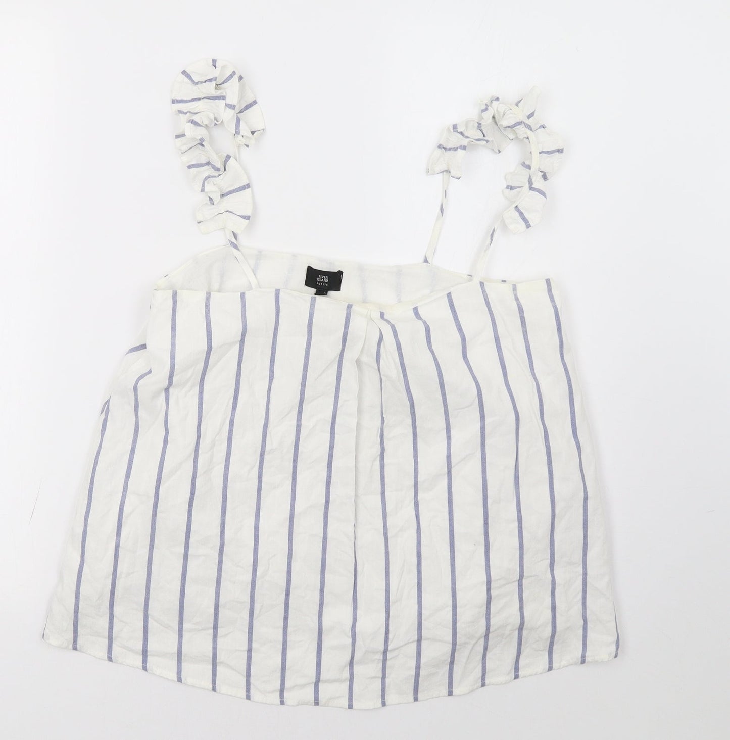 River Island Womens White Striped  Basic Tank Size 8