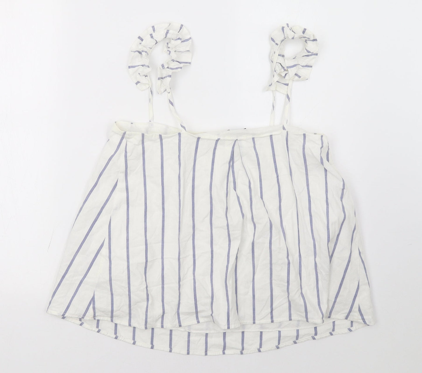 River Island Womens White Striped  Basic Tank Size 8