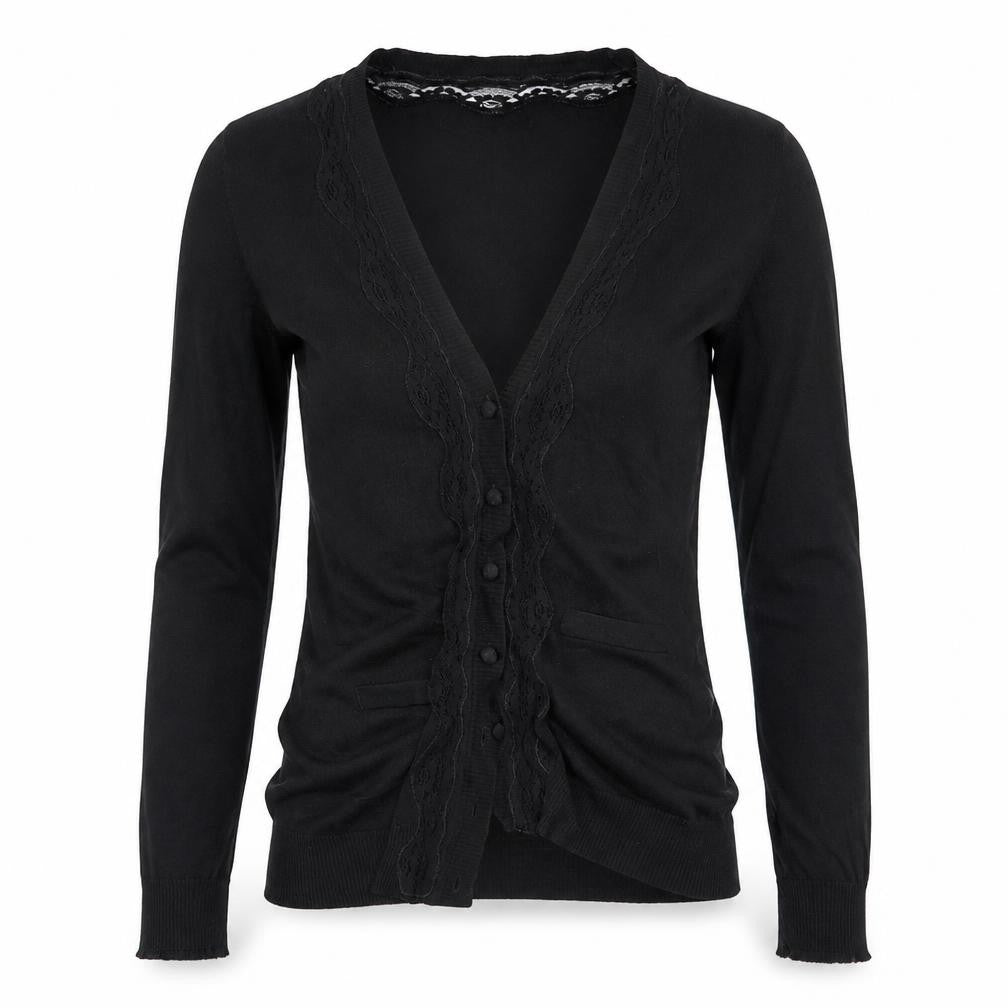 Lux Womens Black   Cardigan Jumper Size M