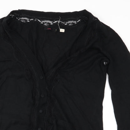 Lux Womens Black   Cardigan Jumper Size M