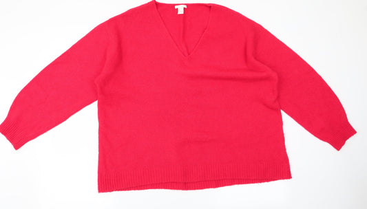 H&M Womens Red   Pullover Jumper Size L