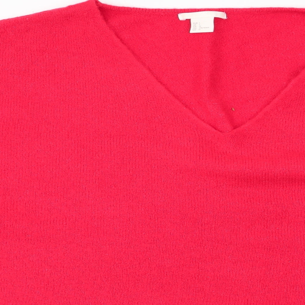 H&M Womens Red   Pullover Jumper Size L