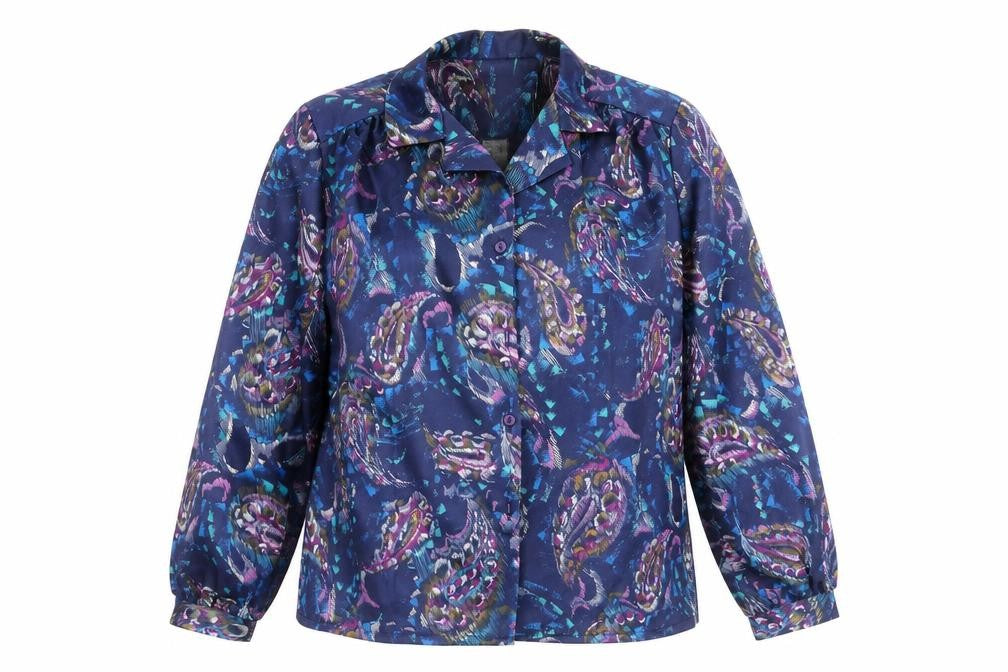 sartor Womens Blue Paisley  Basic Blouse Size 20