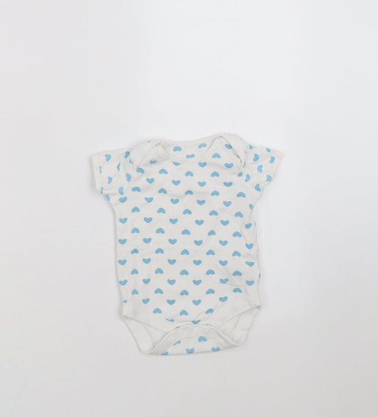 Mothercare Baby White   Babygrow One-Piece Size 3-6 Months  - Heart pattern