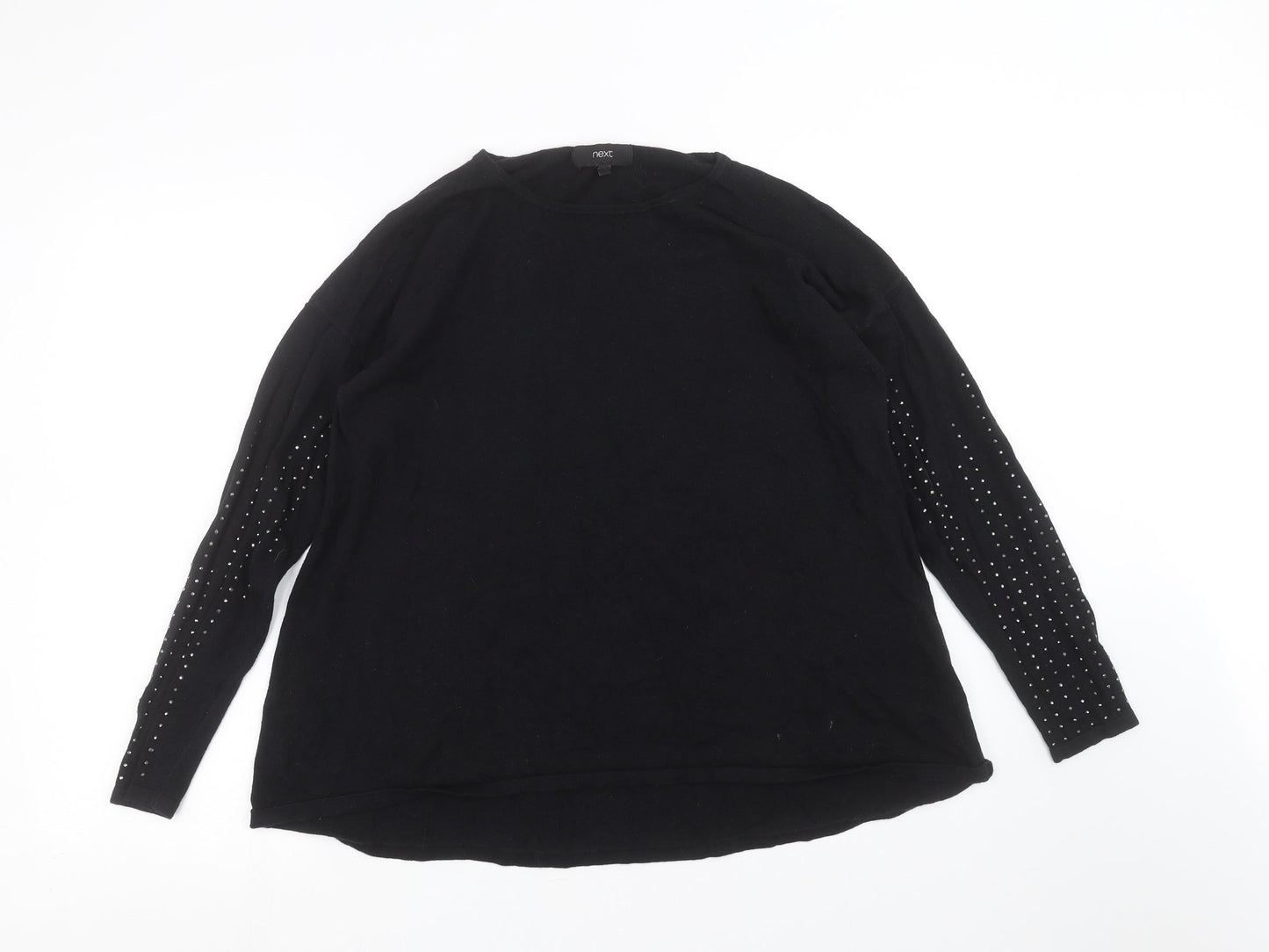 NEXT Womens Black  Knit Pullover Jumper Size 12  - Rhinestone detail