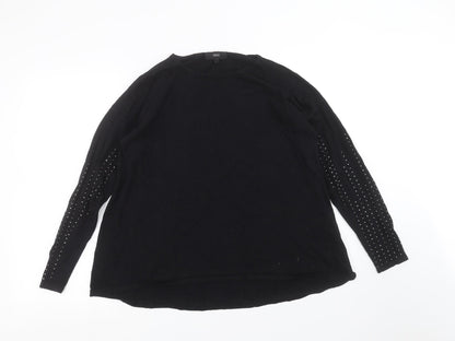 Next Womens Black  Knit Pullover Jumper Size 12  - Rhinestone detail