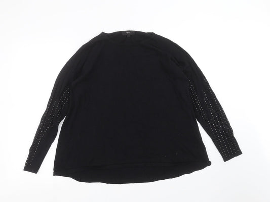 NEXT Womens Black  Knit Pullover Jumper Size 12  - Rhinestone detail