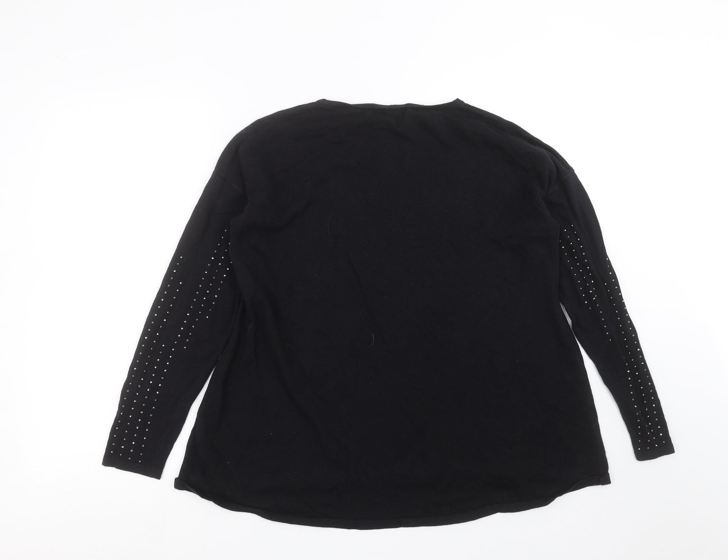 NEXT Womens Black  Knit Pullover Jumper Size 12  - Rhinestone detail