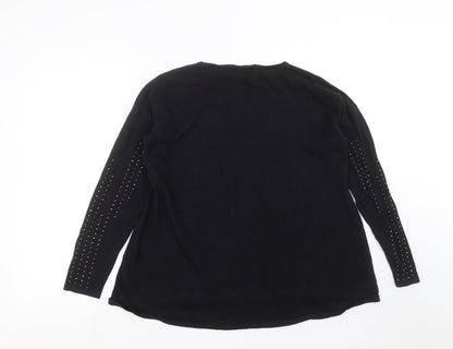Next Womens Black  Knit Pullover Jumper Size 12  - Rhinestone detail