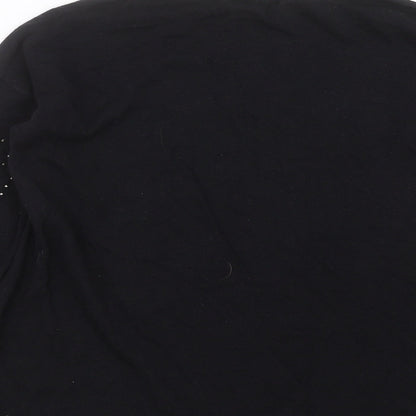 Next Womens Black  Knit Pullover Jumper Size 12  - Rhinestone detail