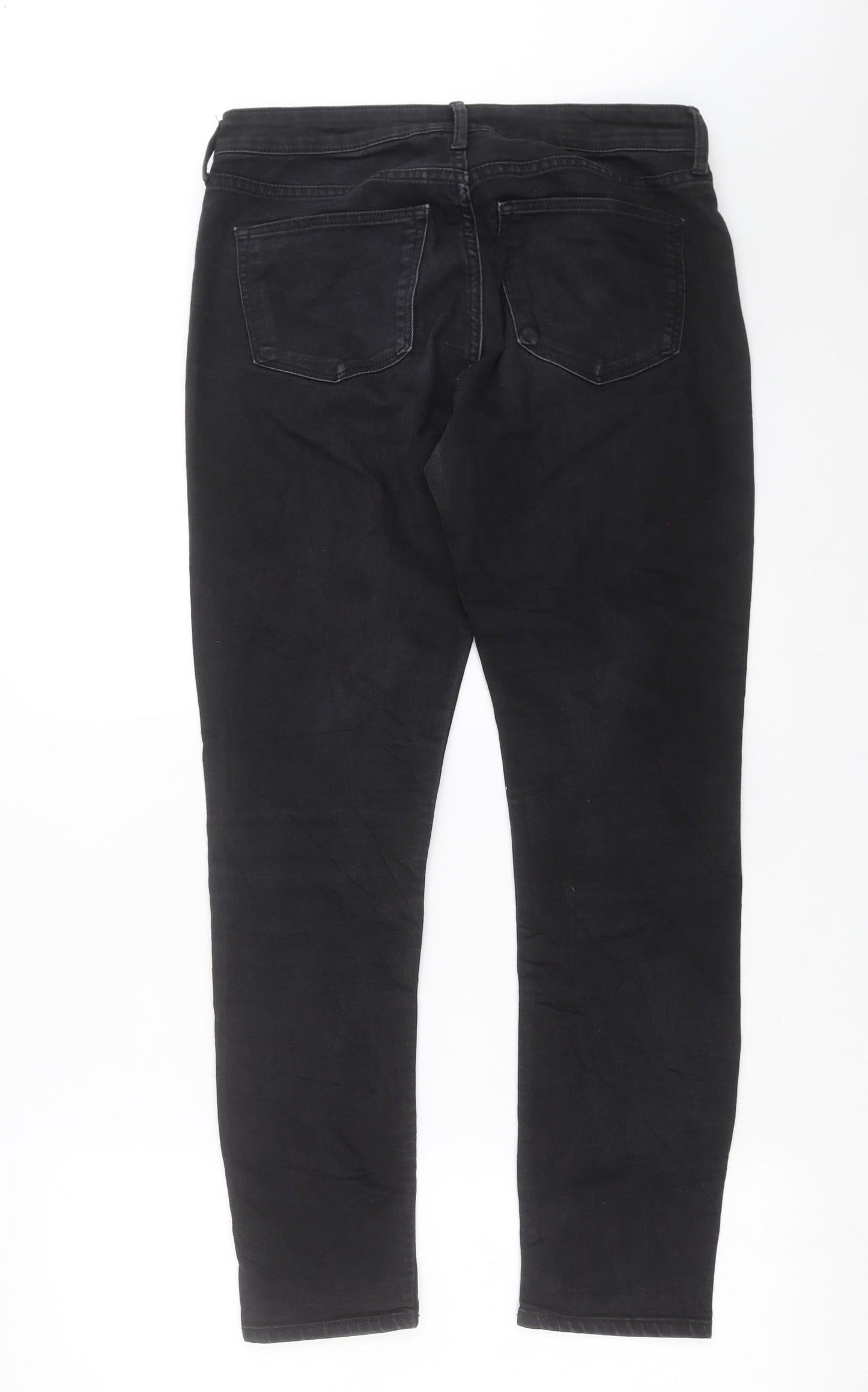 H&M Womens Black  Denim Skinny Jeans Size 10 L28 in