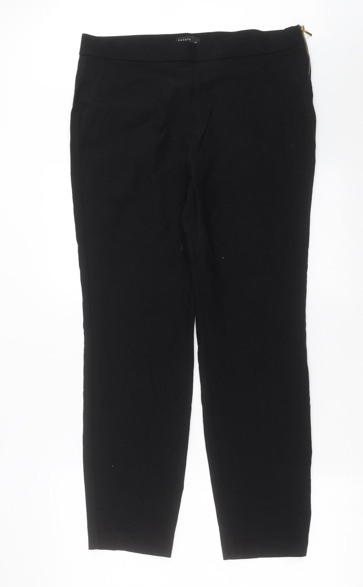 Papaya Womens Black   Trousers  Size 6 L28 in