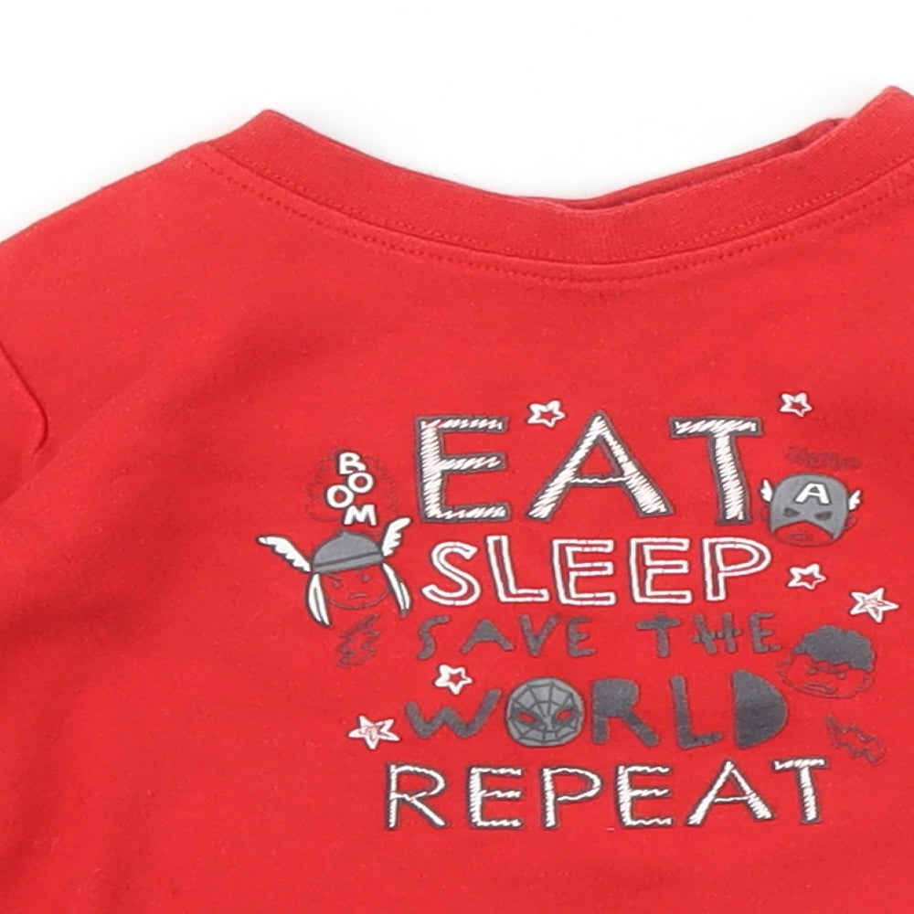 George Boys Red   Basic T-Shirt Size 6-9 Months  - Marvel