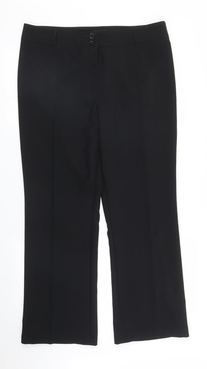 Papaya Womens Black   Trousers  Size 16 L27 in