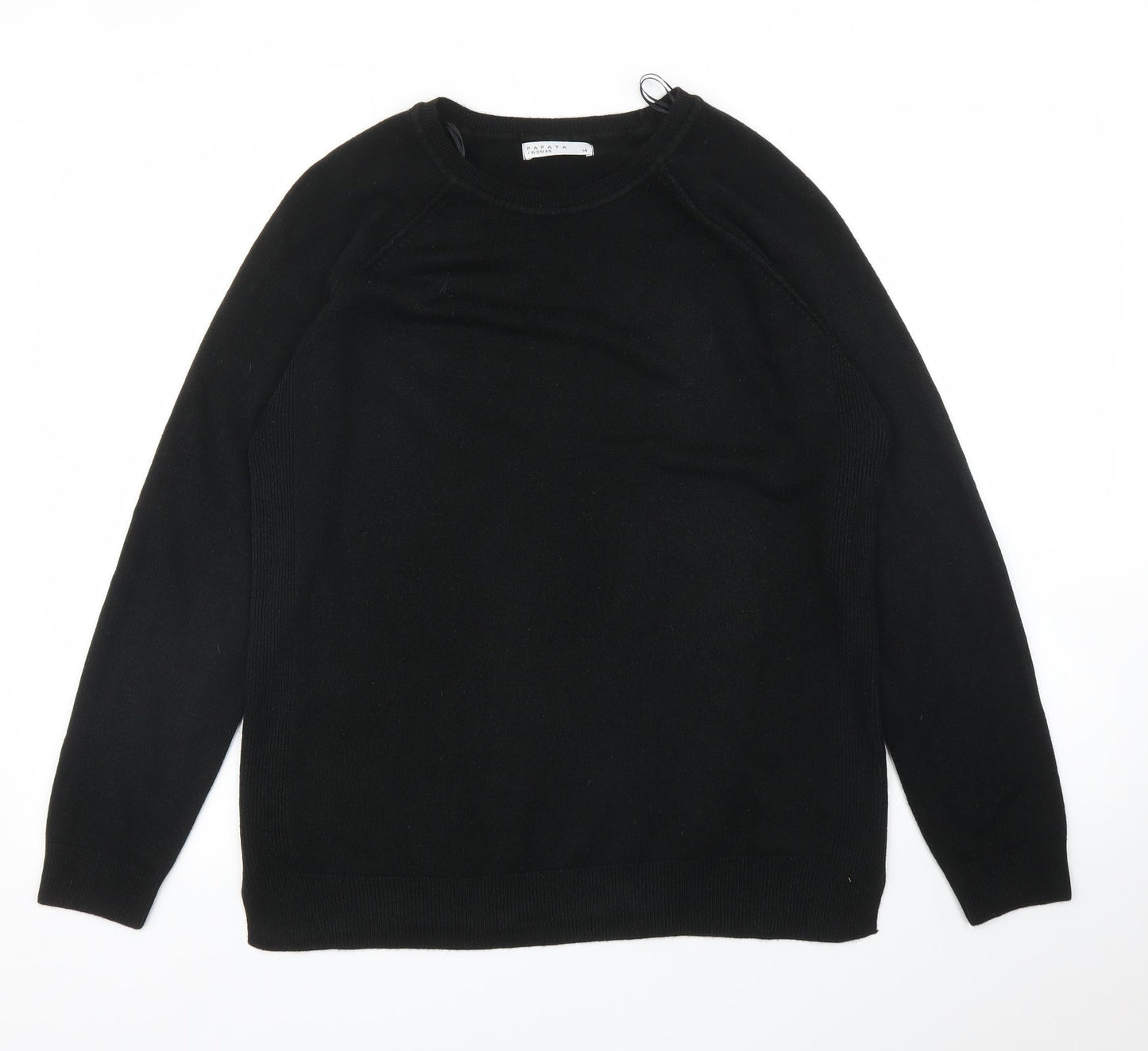 Papaya Womens Black   Pullover Jumper Size 14
