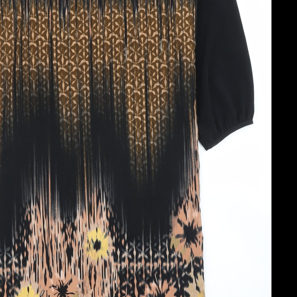 TU Womens Black Floral  Shift  Size 10