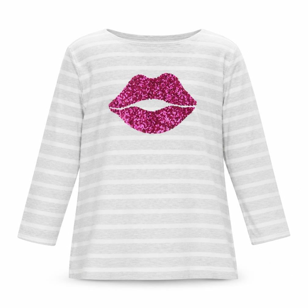 Old Navy Girls Grey Striped  Basic T-Shirt Size 14 Years