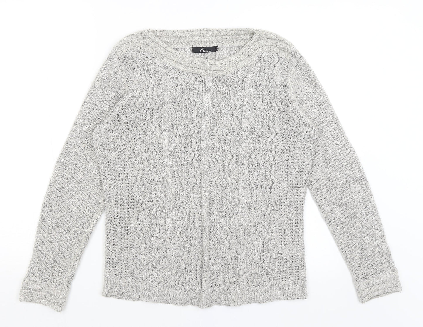 BM Collection Womens Grey   Pullover Jumper Size S