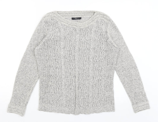 BM Collection Womens Grey   Pullover Jumper Size S
