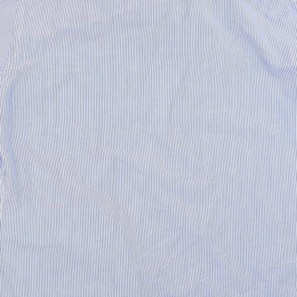 Primark Mens Blue Striped   Button-Up Size 15.5